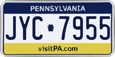 PA license plate JYC7955