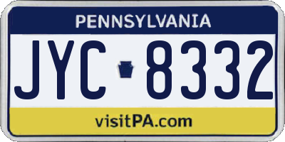 PA license plate JYC8332