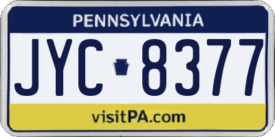PA license plate JYC8377
