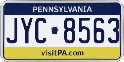 PA license plate JYC8563