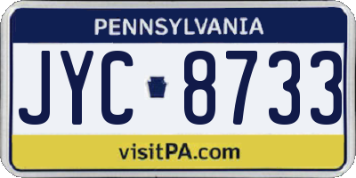 PA license plate JYC8733