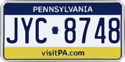 PA license plate JYC8748