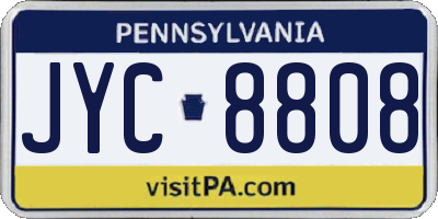 PA license plate JYC8808