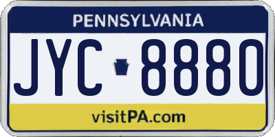 PA license plate JYC8880