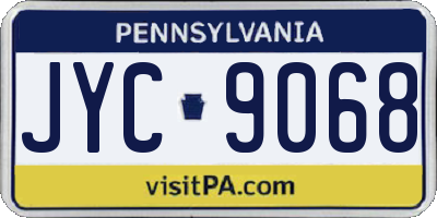 PA license plate JYC9068