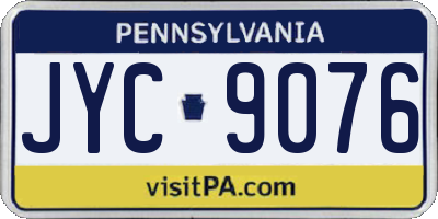 PA license plate JYC9076