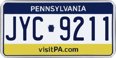 PA license plate JYC9211