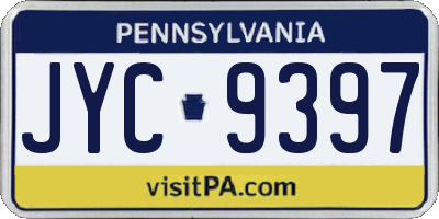 PA license plate JYC9397
