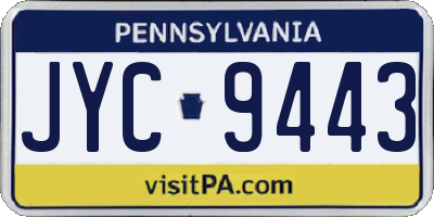 PA license plate JYC9443