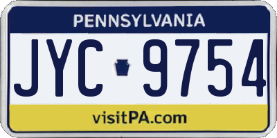 PA license plate JYC9754