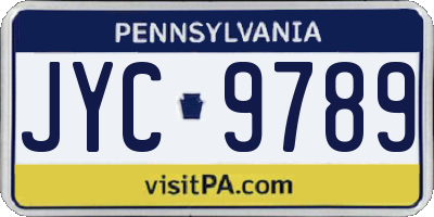 PA license plate JYC9789