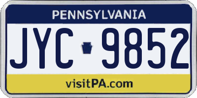 PA license plate JYC9852