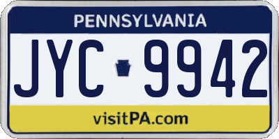 PA license plate JYC9942
