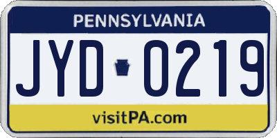 PA license plate JYD0219
