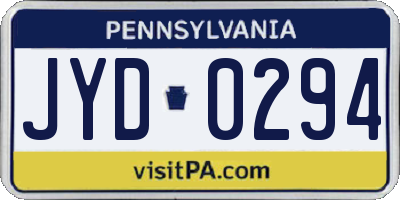 PA license plate JYD0294