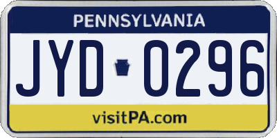 PA license plate JYD0296