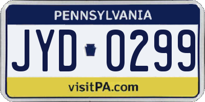 PA license plate JYD0299