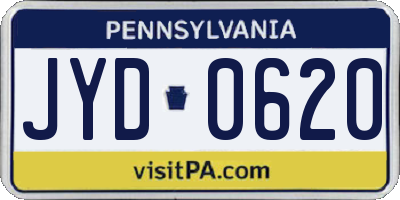 PA license plate JYD0620