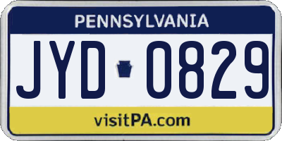 PA license plate JYD0829