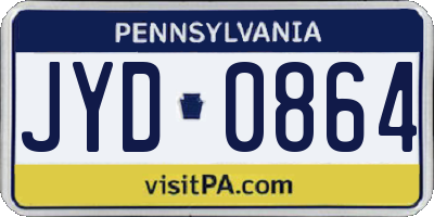 PA license plate JYD0864