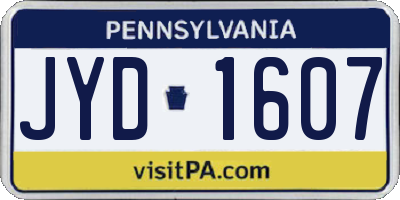 PA license plate JYD1607
