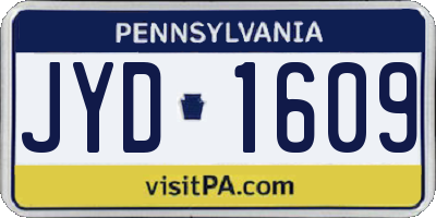 PA license plate JYD1609