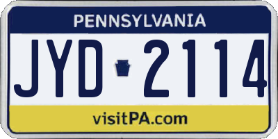 PA license plate JYD2114