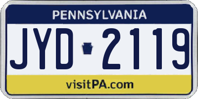 PA license plate JYD2119