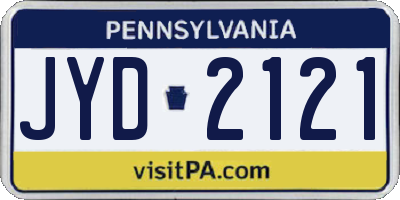 PA license plate JYD2121