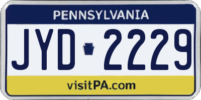 PA license plate JYD2229