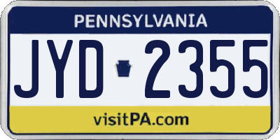 PA license plate JYD2355