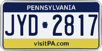 PA license plate JYD2817