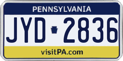 PA license plate JYD2836