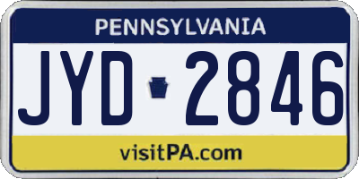 PA license plate JYD2846