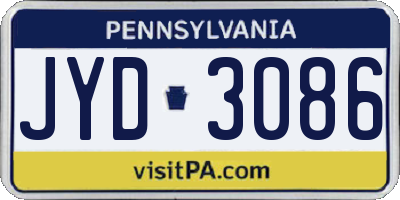 PA license plate JYD3086