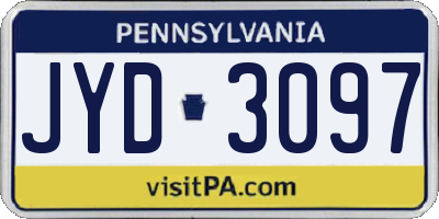 PA license plate JYD3097