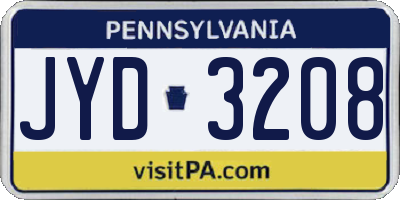 PA license plate JYD3208