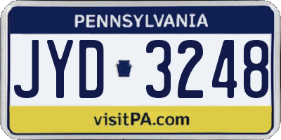 PA license plate JYD3248