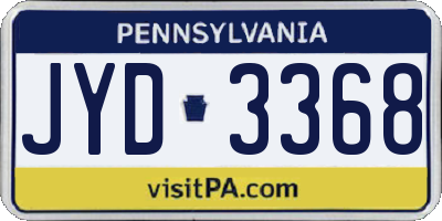 PA license plate JYD3368