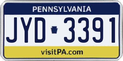 PA license plate JYD3391