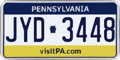 PA license plate JYD3448
