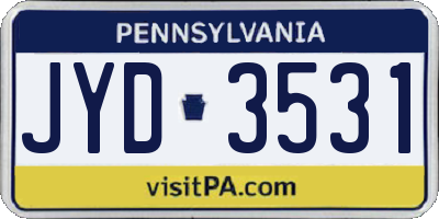 PA license plate JYD3531