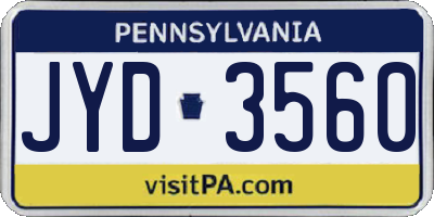 PA license plate JYD3560