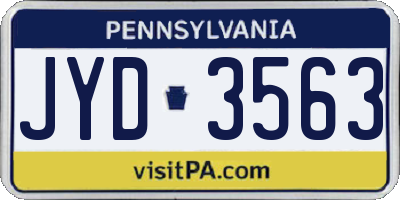 PA license plate JYD3563