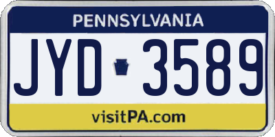 PA license plate JYD3589