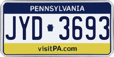 PA license plate JYD3693