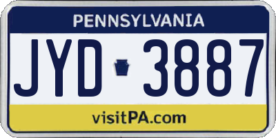 PA license plate JYD3887