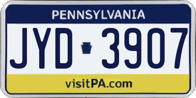 PA license plate JYD3907
