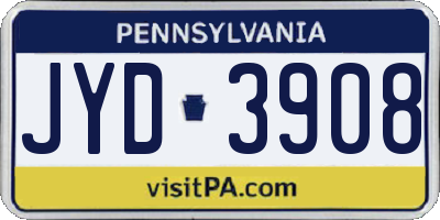 PA license plate JYD3908