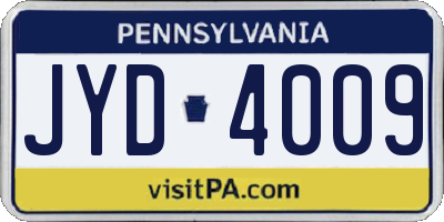 PA license plate JYD4009